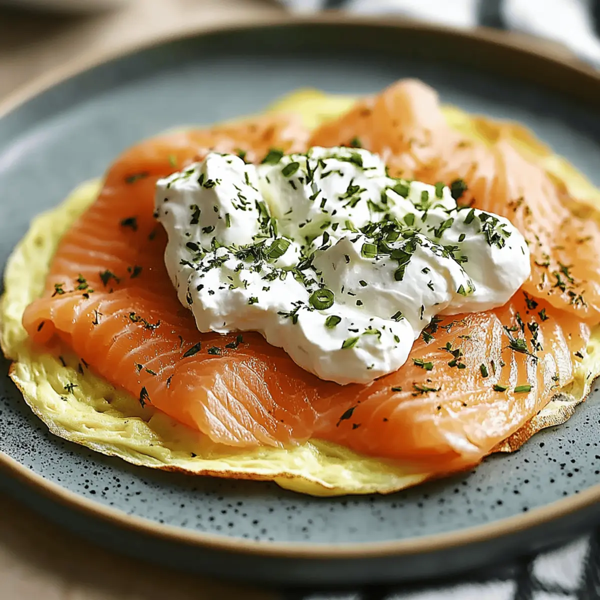Savory Omelet with Salmon and Cream Cheese
