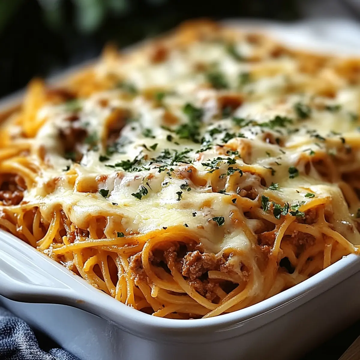 Baked Cream Cheese Spaghetti Casserole