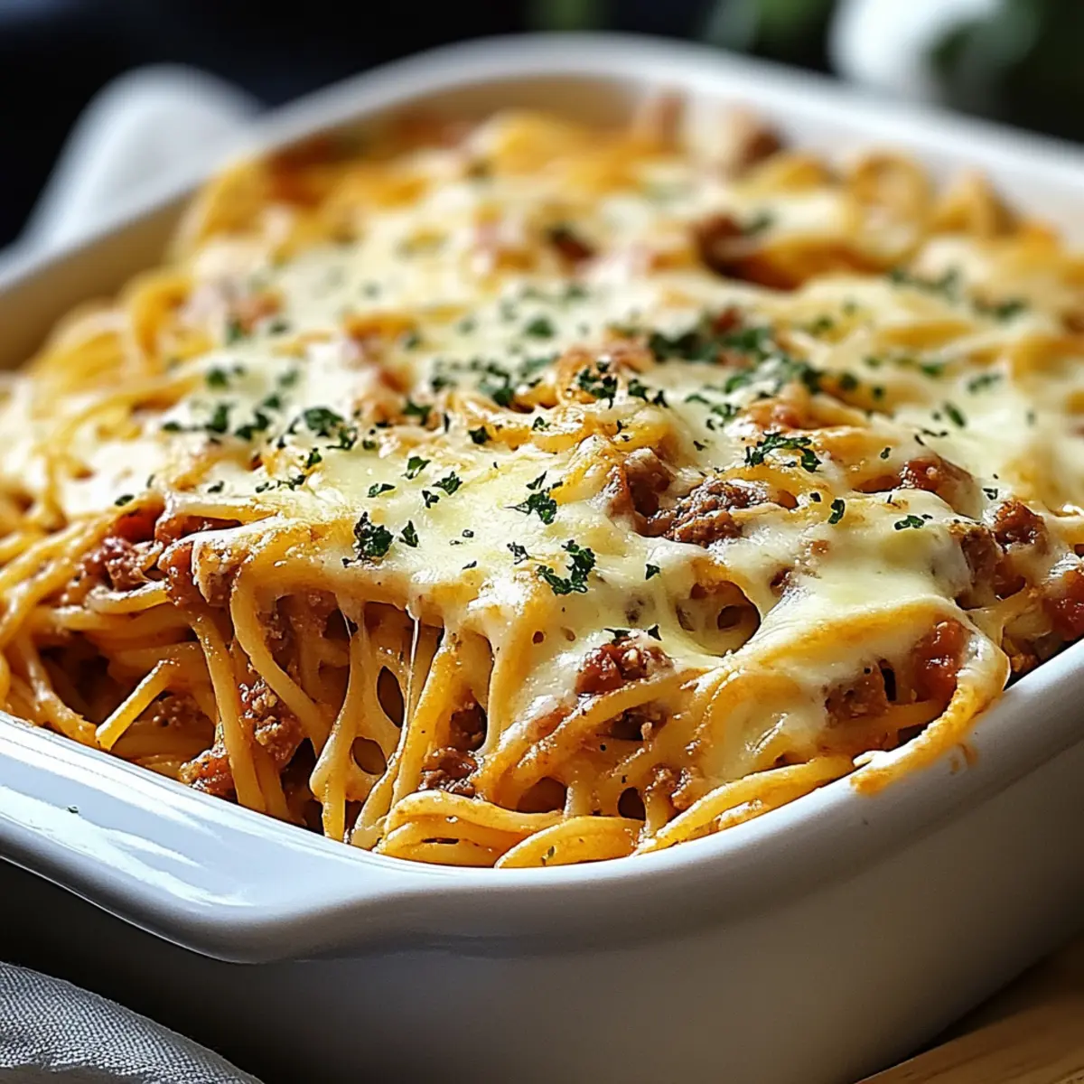 Baked Cream Cheese Spaghetti Casserole