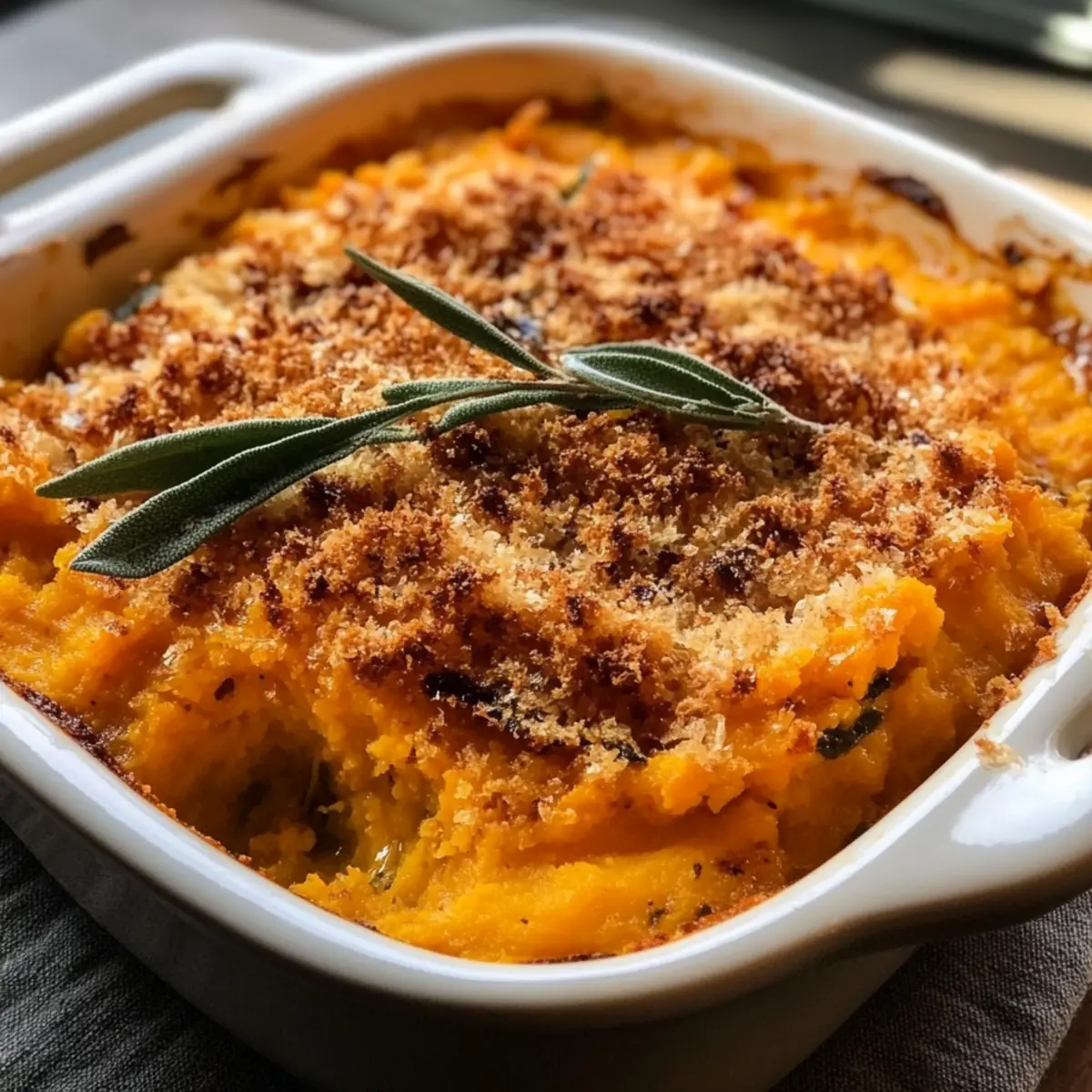 Browned Butter Savoury Sweet Potato Casserole