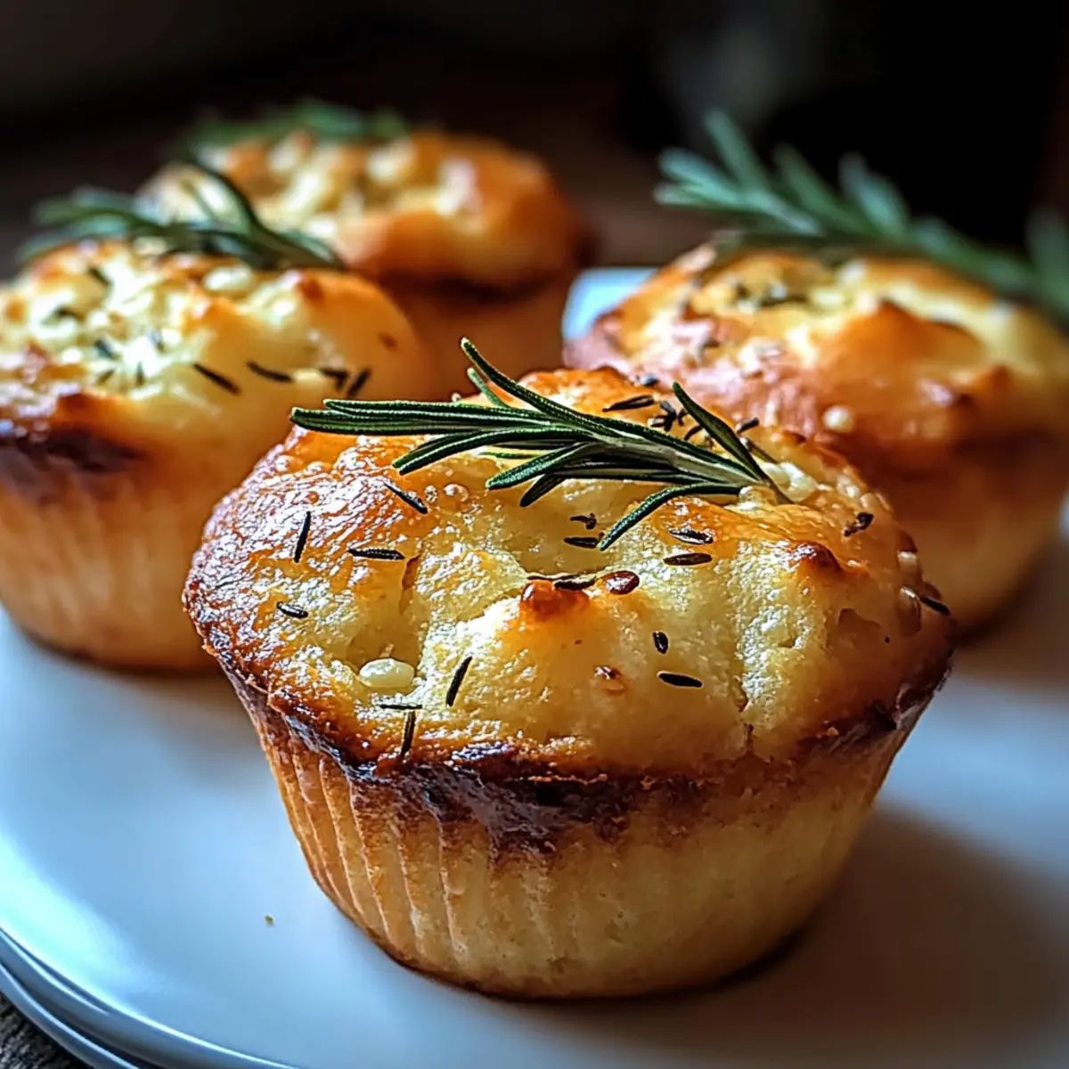 Garlic Rosemary Focaccia Muffins