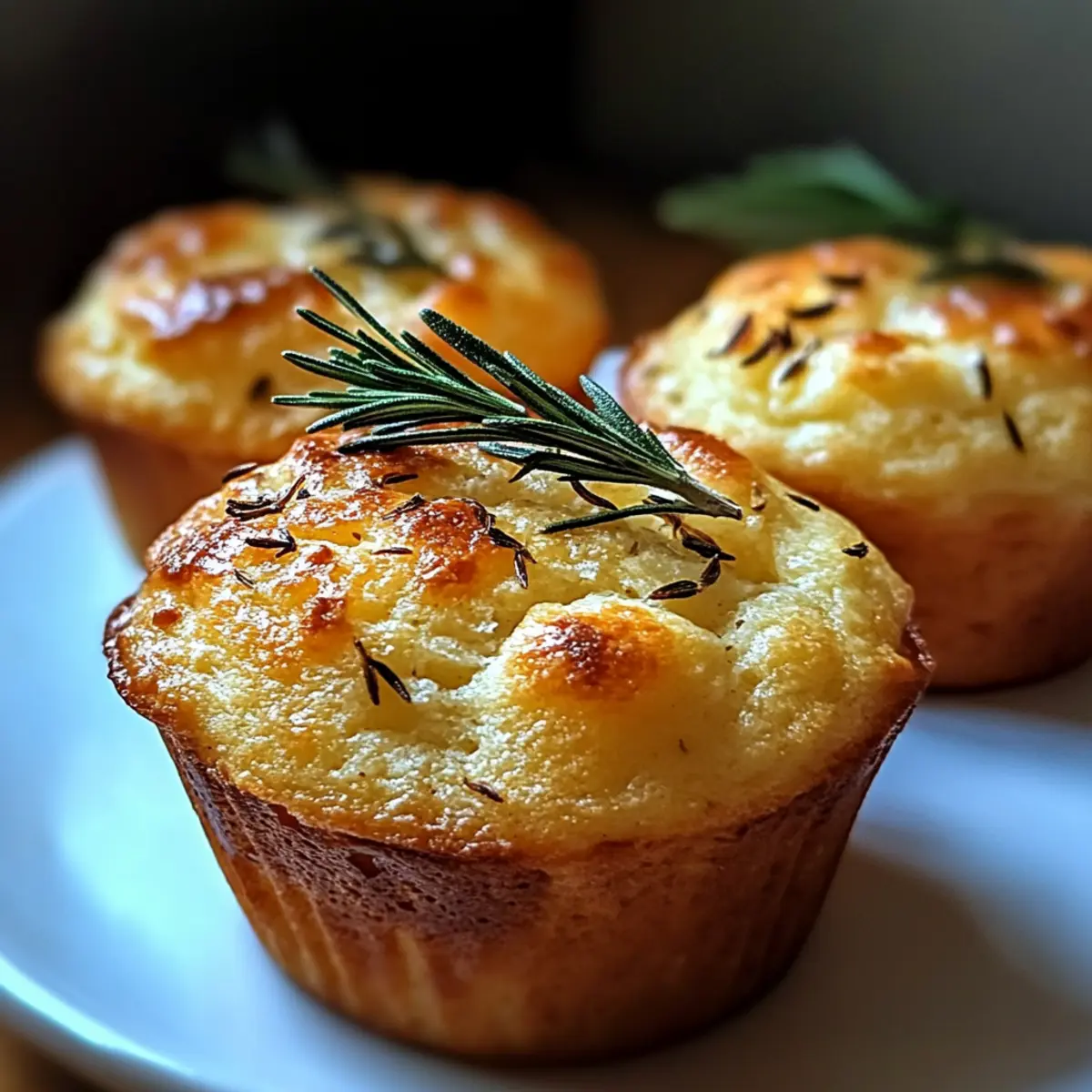 Garlic Rosemary Focaccia Muffins