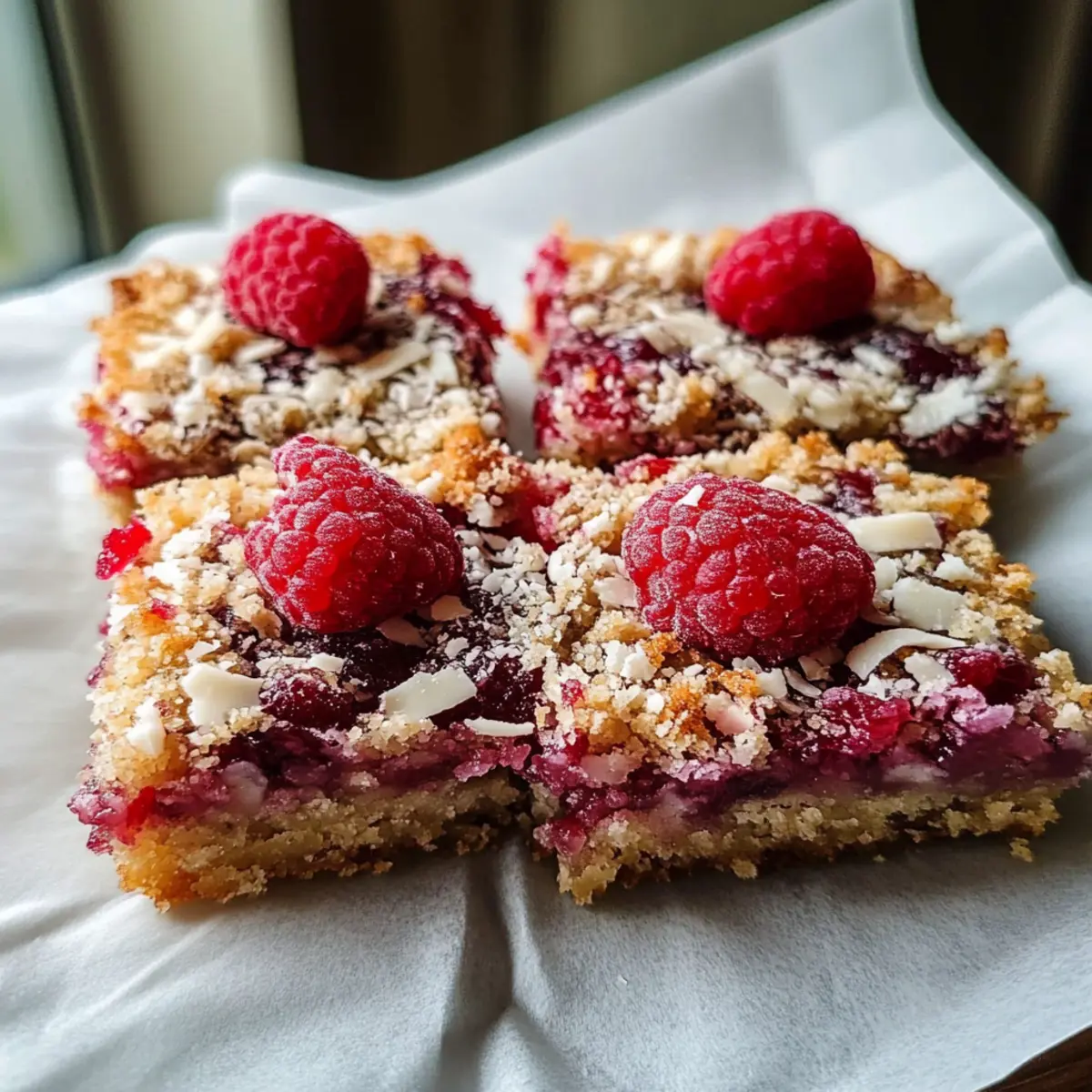 Raspberry Coconut Magic Bars