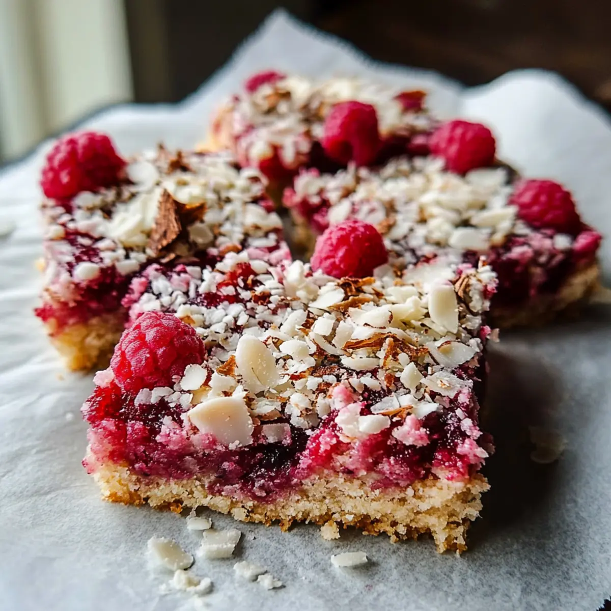 Raspberry Coconut Magic Bars
