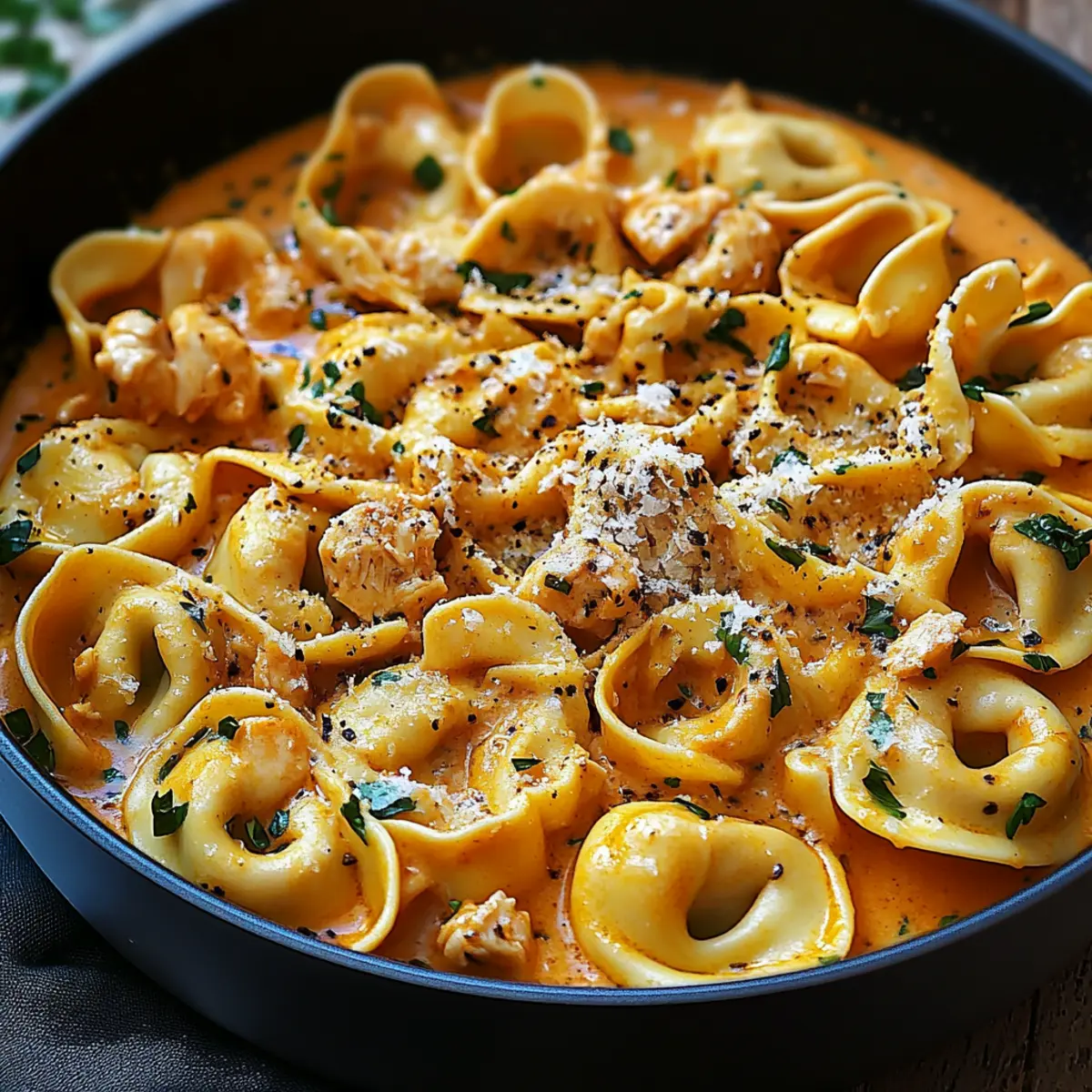 Spicy Garlic Butter Chicken Tortellini