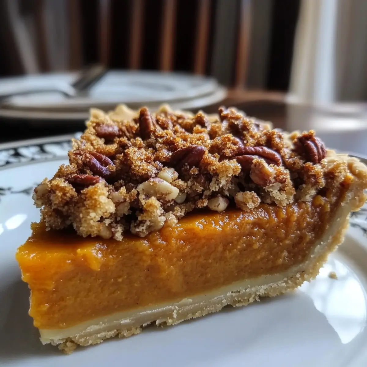 Sweet Potato Pie with Pecan Praline Crunch