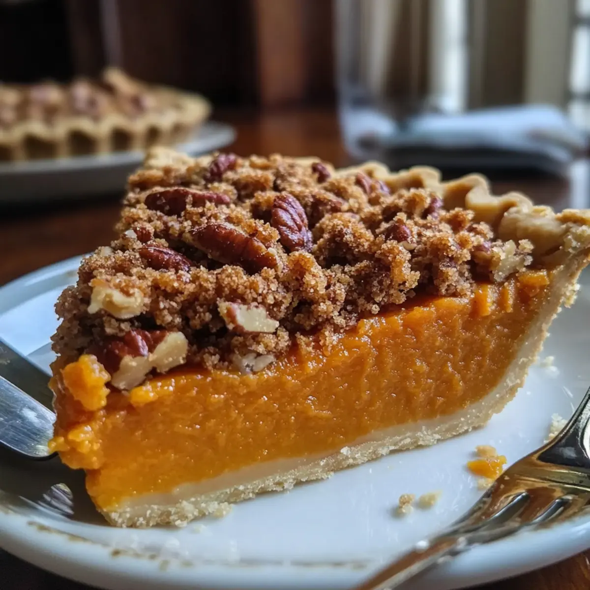 Sweet Potato Pie with Pecan Praline Crunch