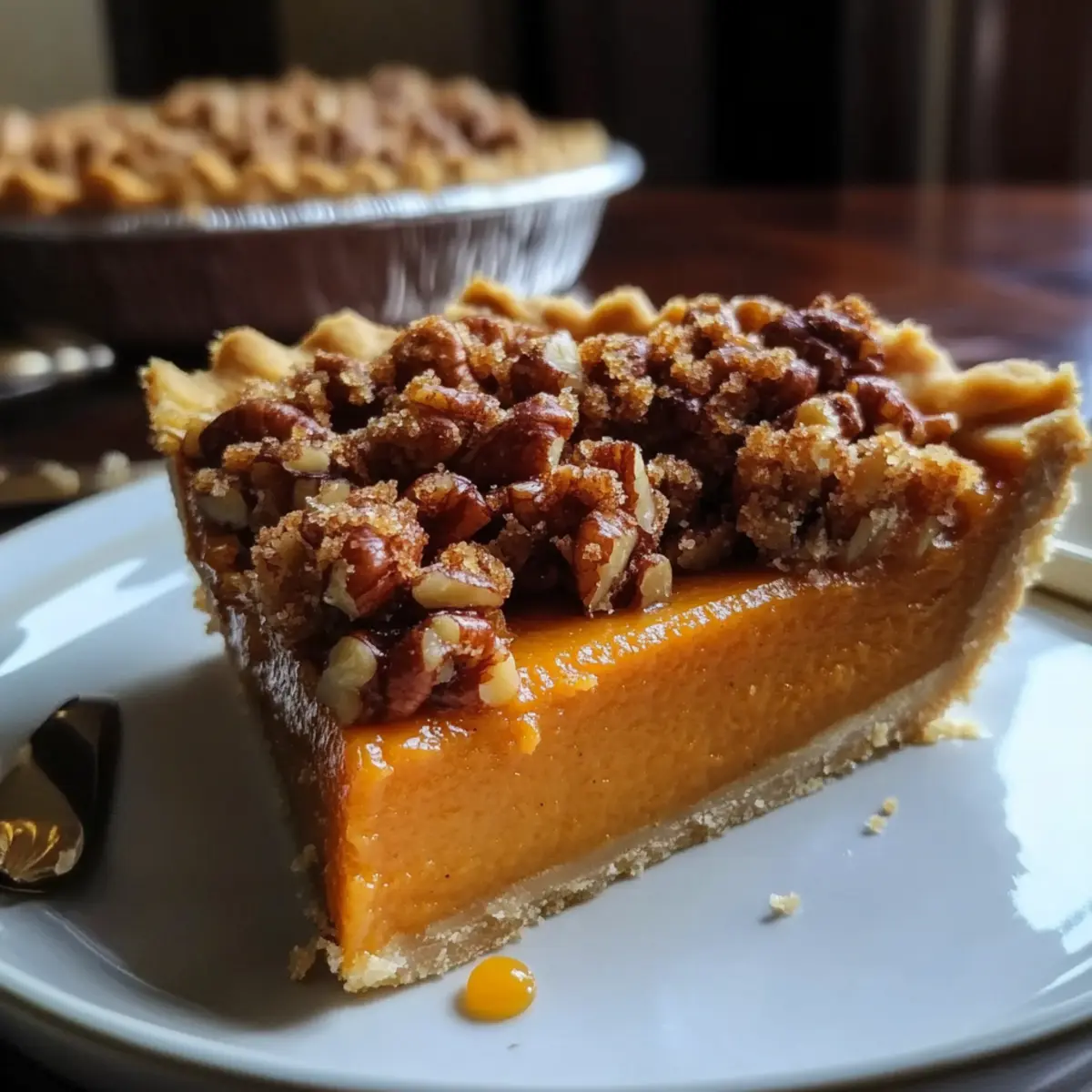 Sweet Potato Pie with Pecan Praline Crunch