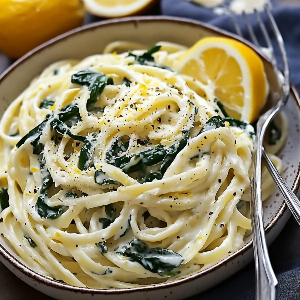 Zesty Lemon Ricotta and Spinach Pasta