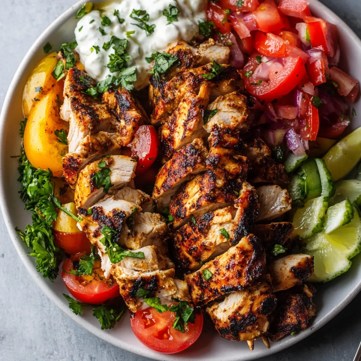 Air Fryer Chicken Doner Kebab Platter