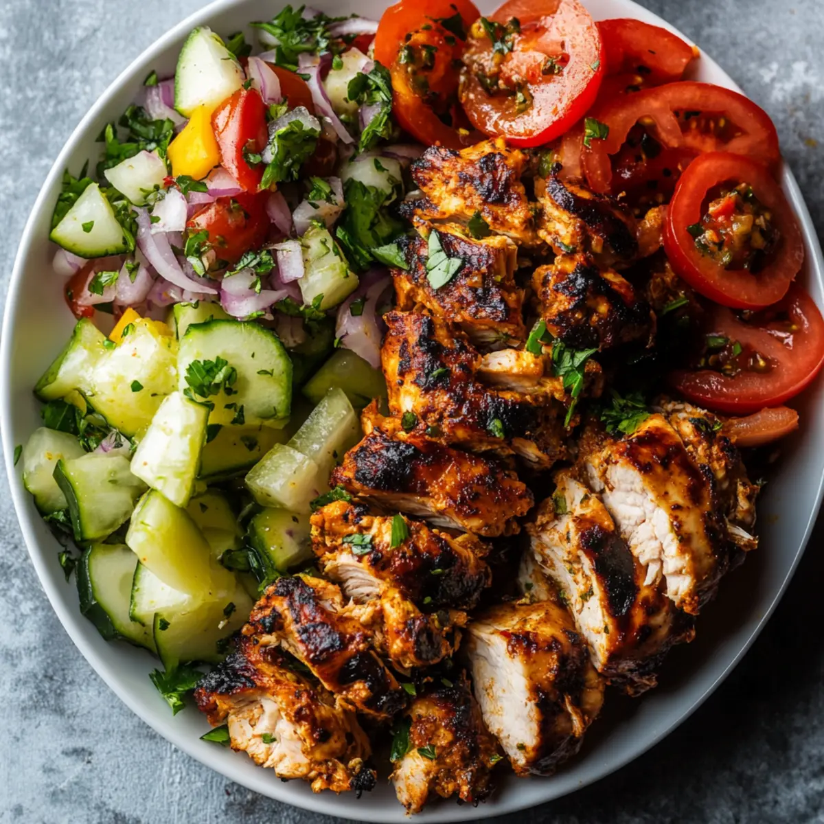 Air Fryer Chicken Doner Kebab Platter