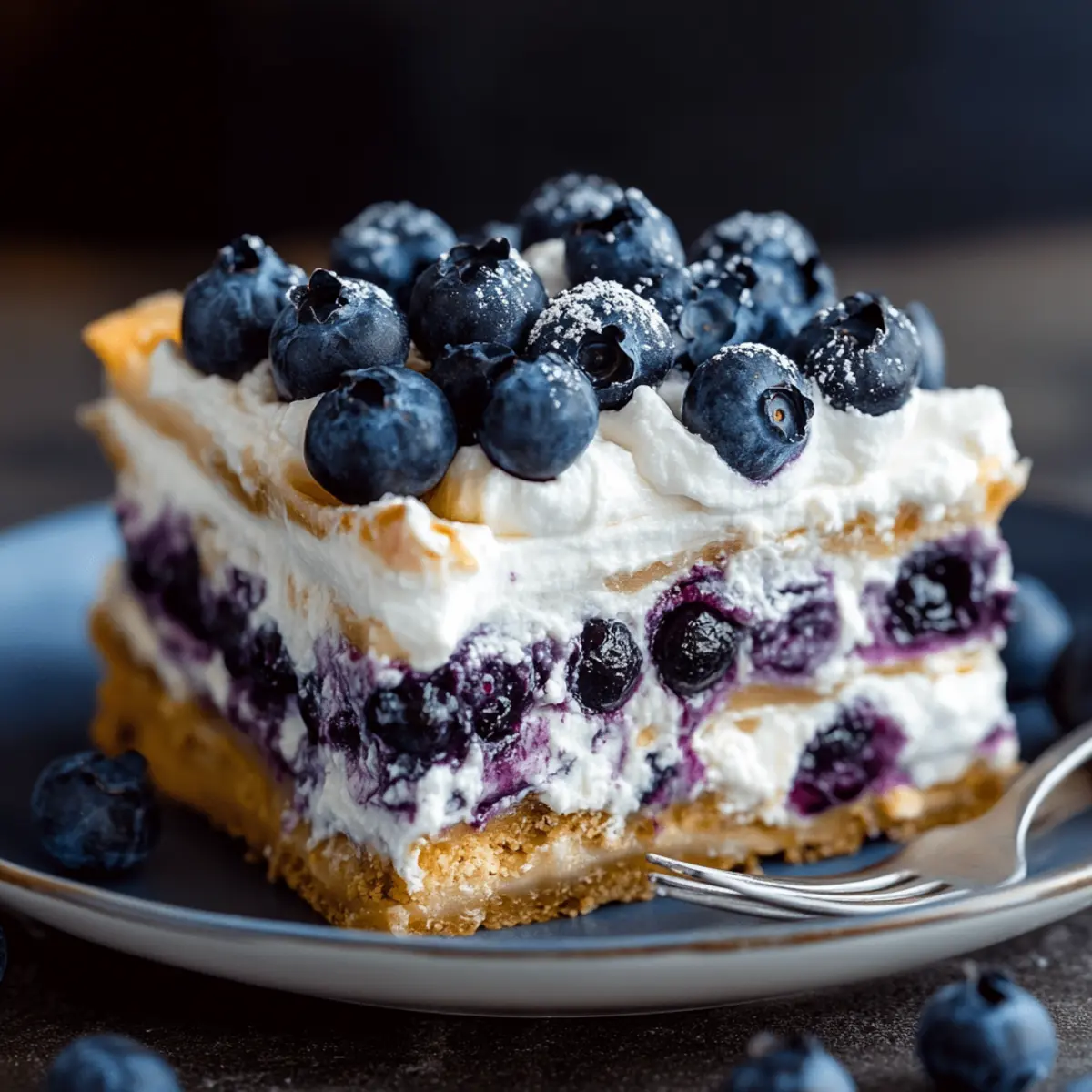 Blueberry Cream Cheesecake Lasagna