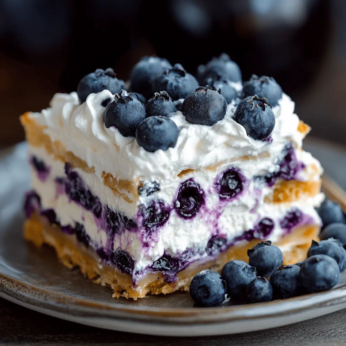 Blueberry Cream Cheesecake Lasagna