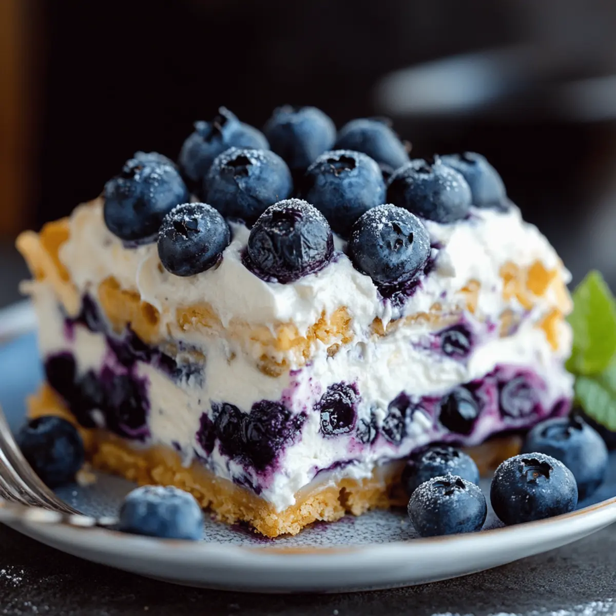 Blueberry Cream Cheesecake Lasagna