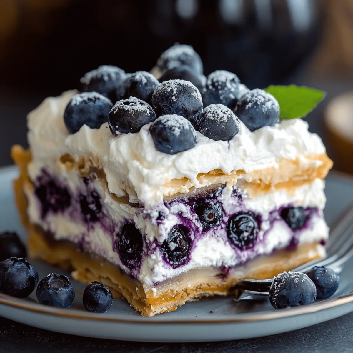 Blueberry Cream Cheesecake Lasagna