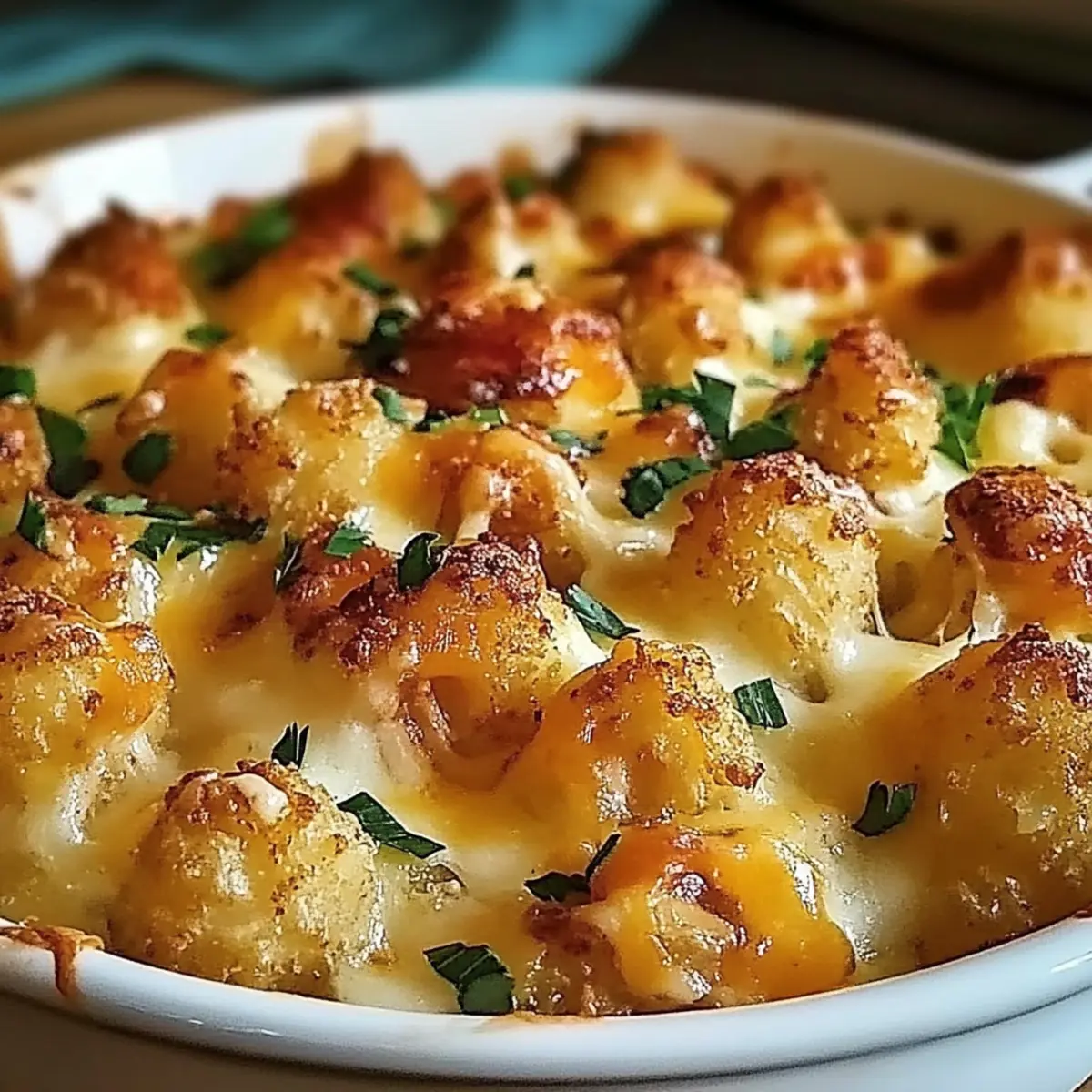 Cheddar Ranch Chicken Tater Tot Bake