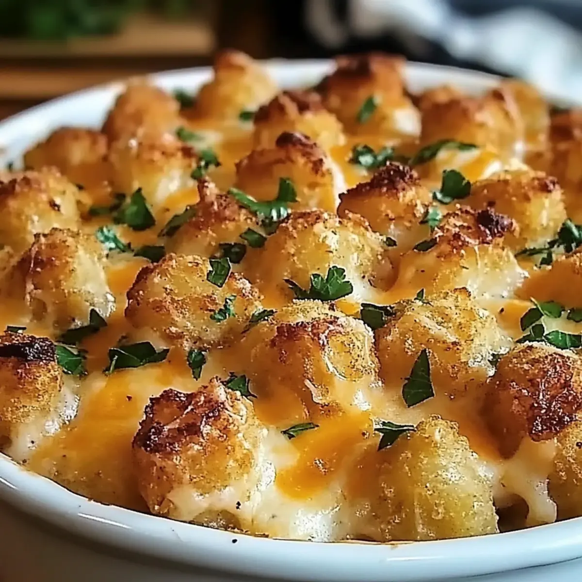 Cheddar Ranch Chicken Tater Tot Bake