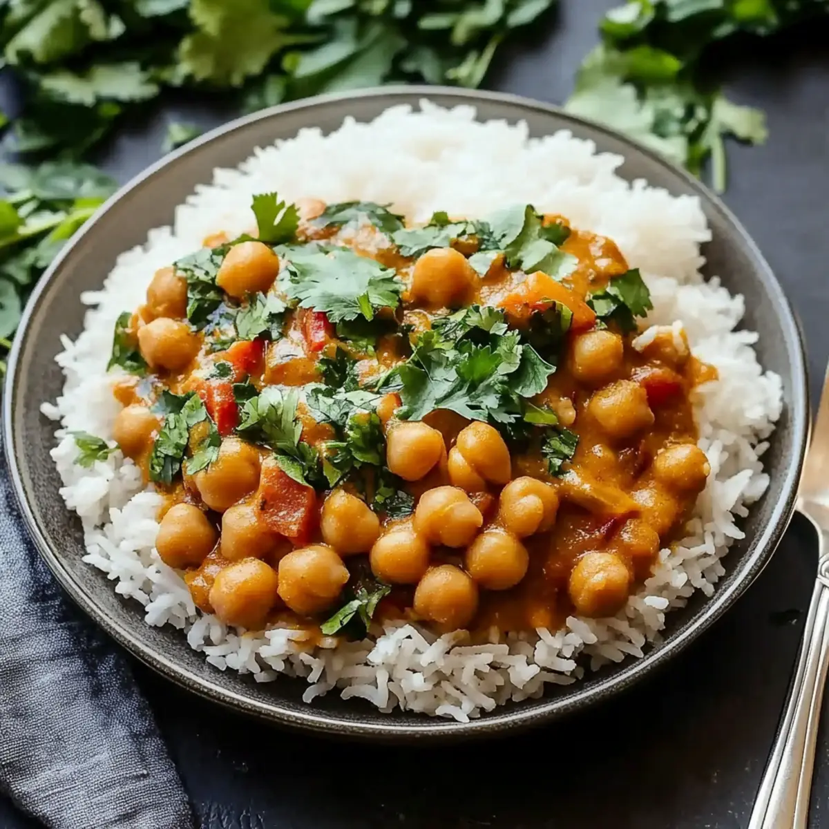 Chickpea Curry with Jasmine Rice