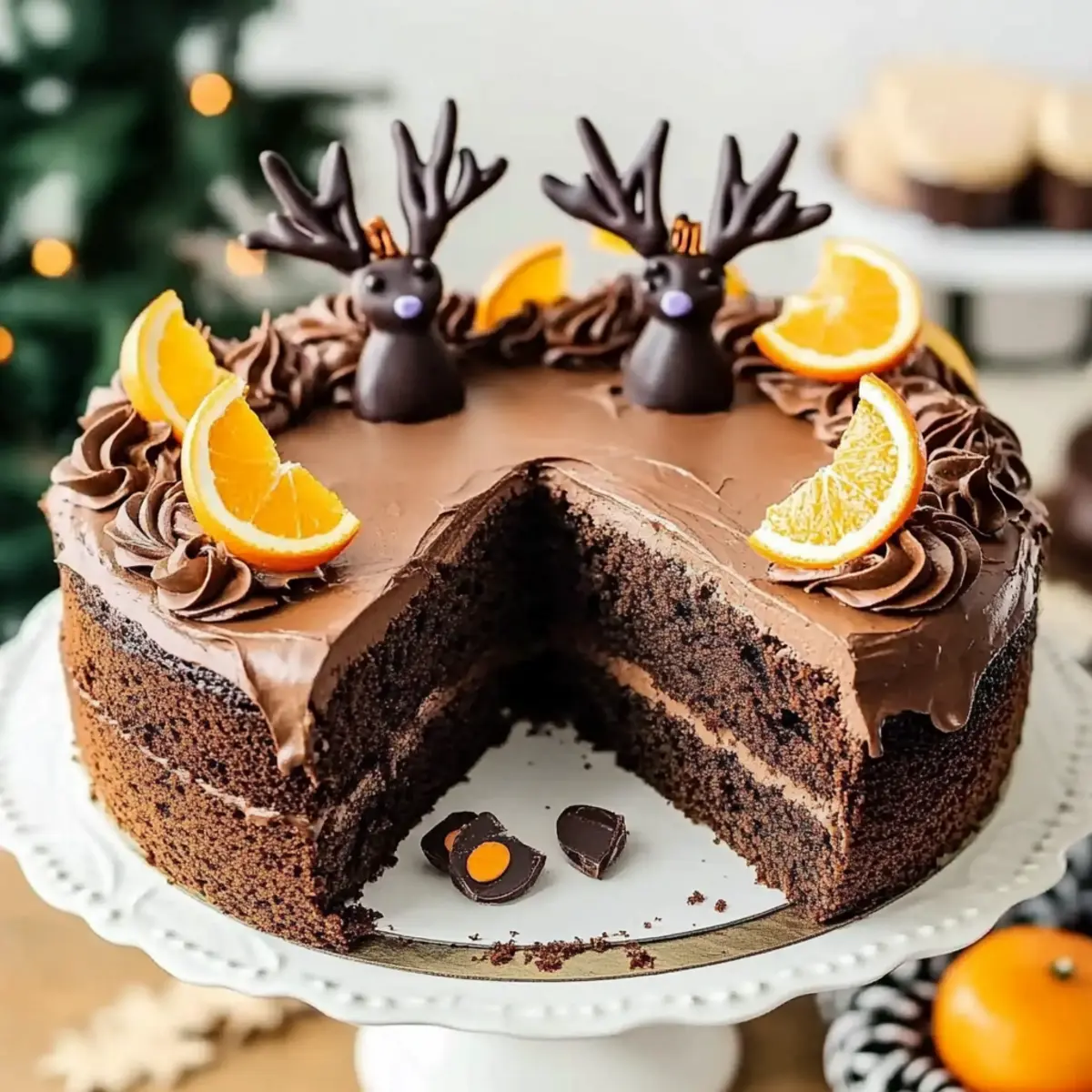 Chocolate Orange Reindeer Cake