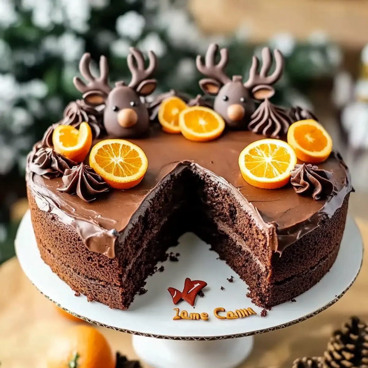 Chocolate Orange Reindeer Cake