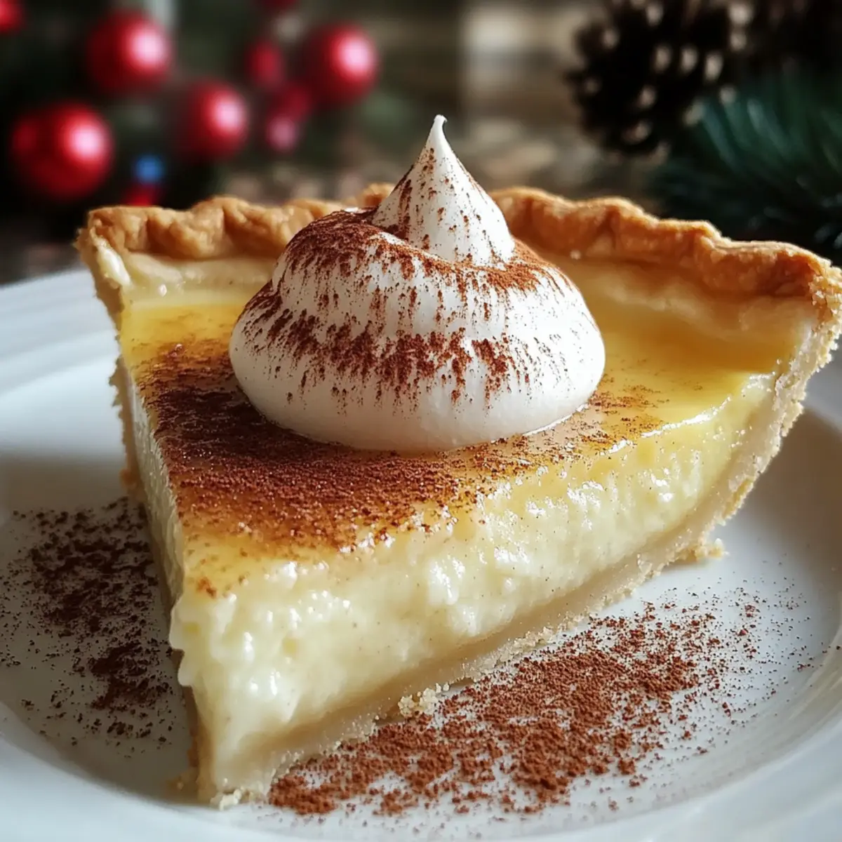 Christmas Eve Cinnamon-Vanilla Creamy Custard Pie
