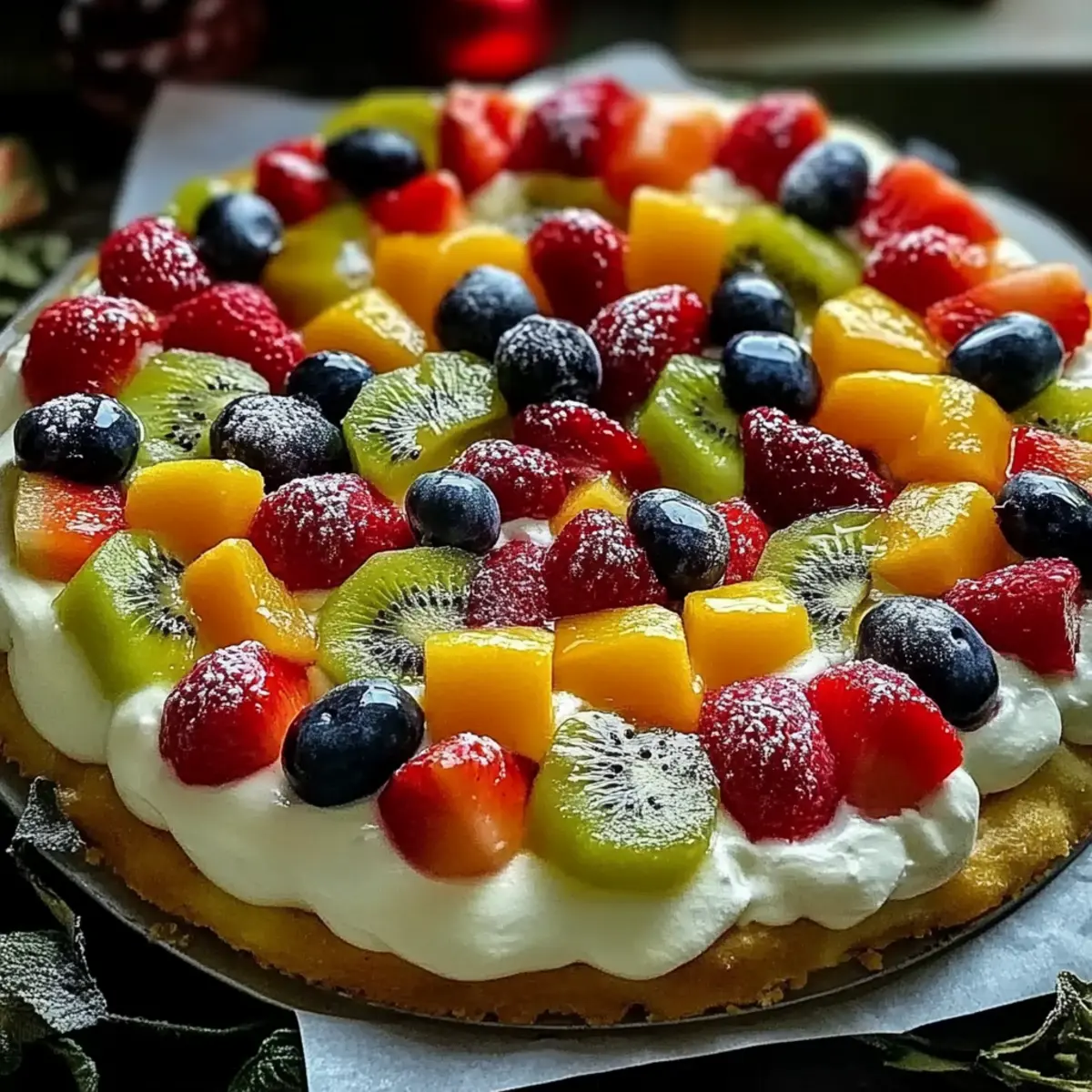 Christmas Fruit Pizza