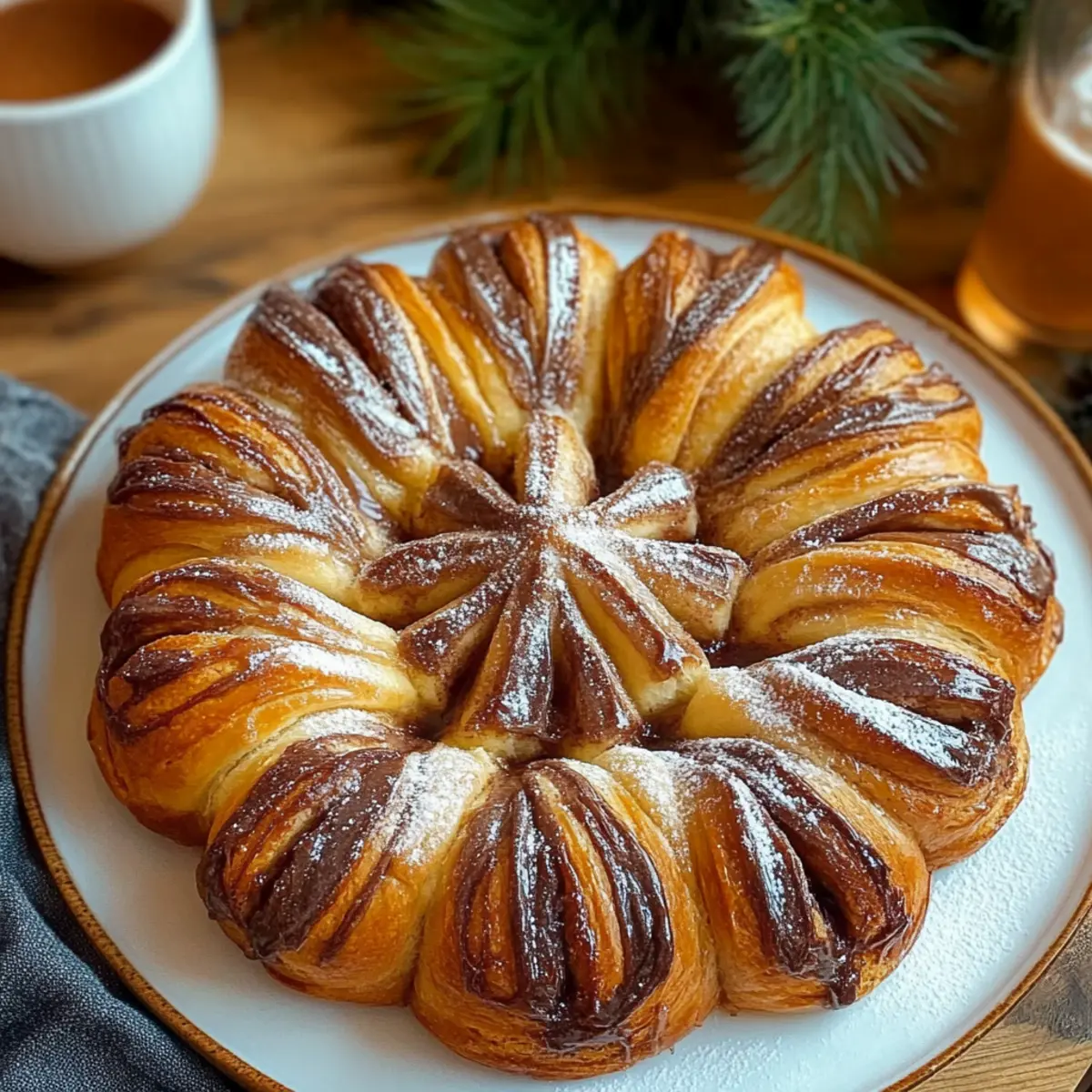 Cinnamon Roll Snowflake Bread