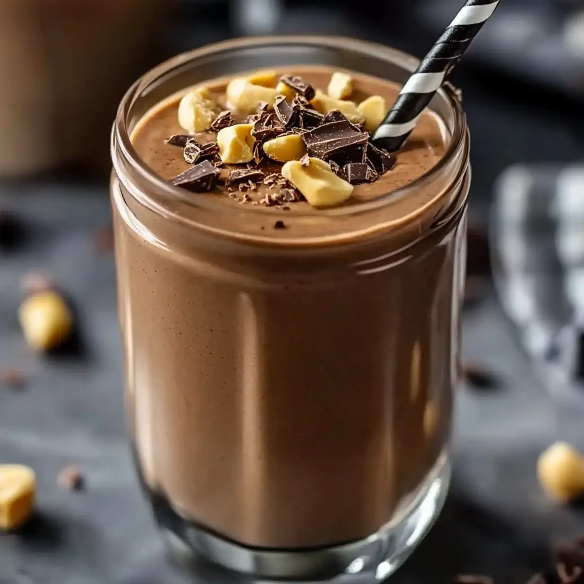 Creamy Chocolate Peanut Butter Protein Smoothie