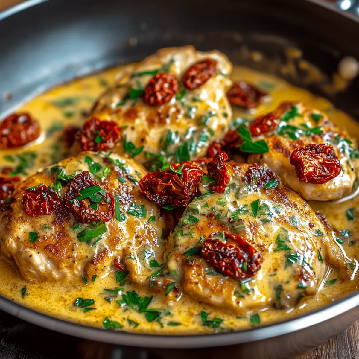 Creamy Sun Dried Tomato Chicken Skillet