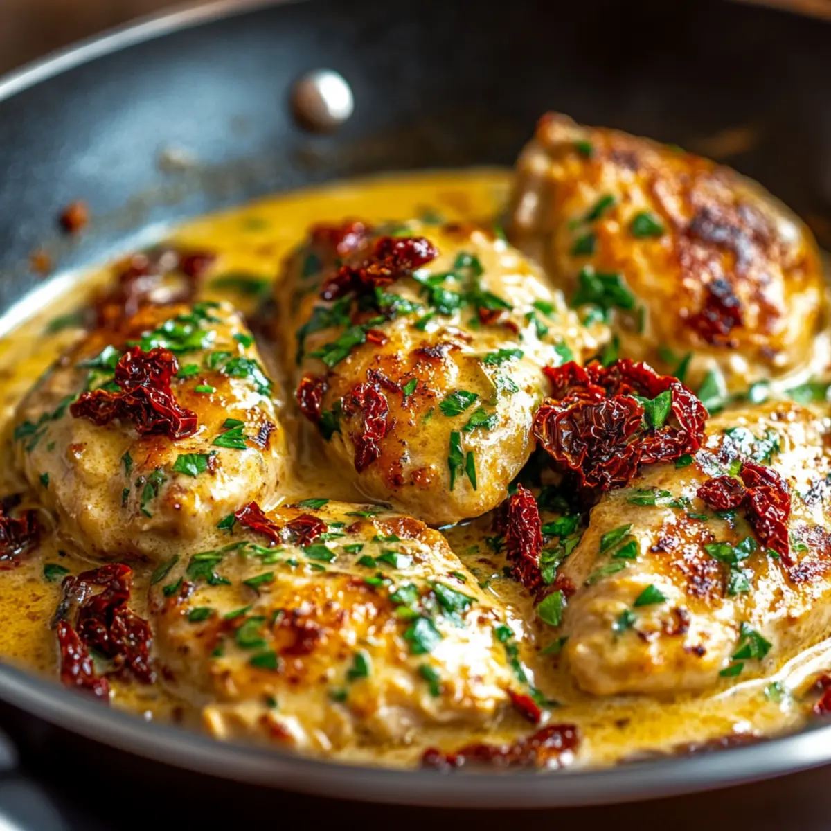 Creamy Sun Dried Tomato Chicken Skillet