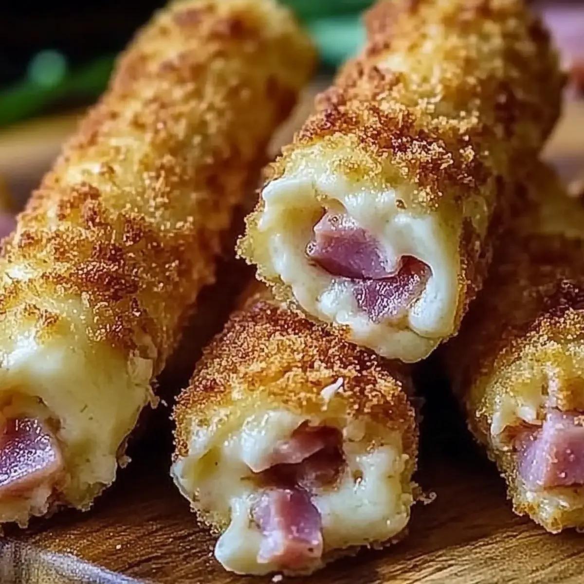 Crispy Baked Ham Cheese Mozzarella Sticks
