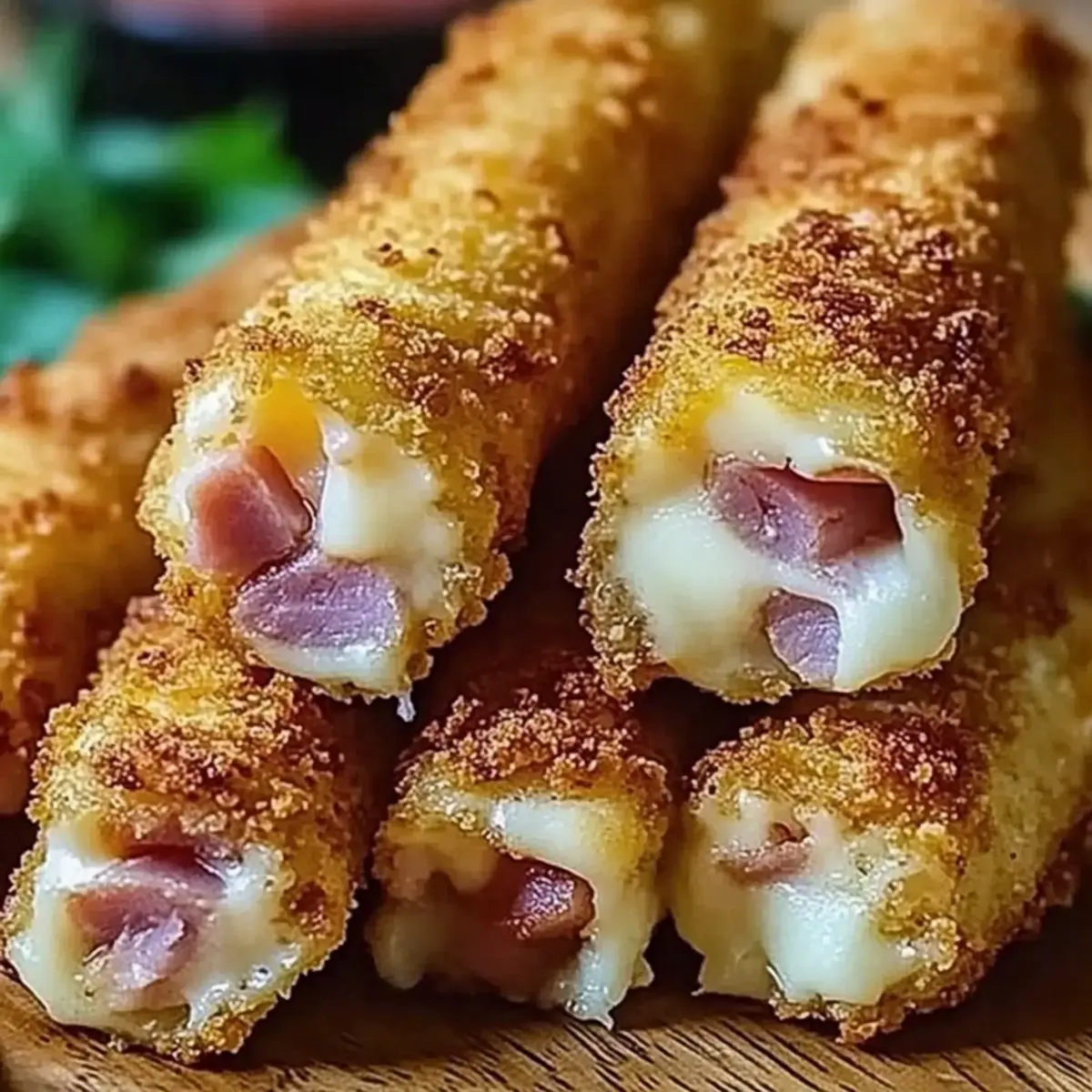 Crispy Baked Ham Cheese Mozzarella Sticks