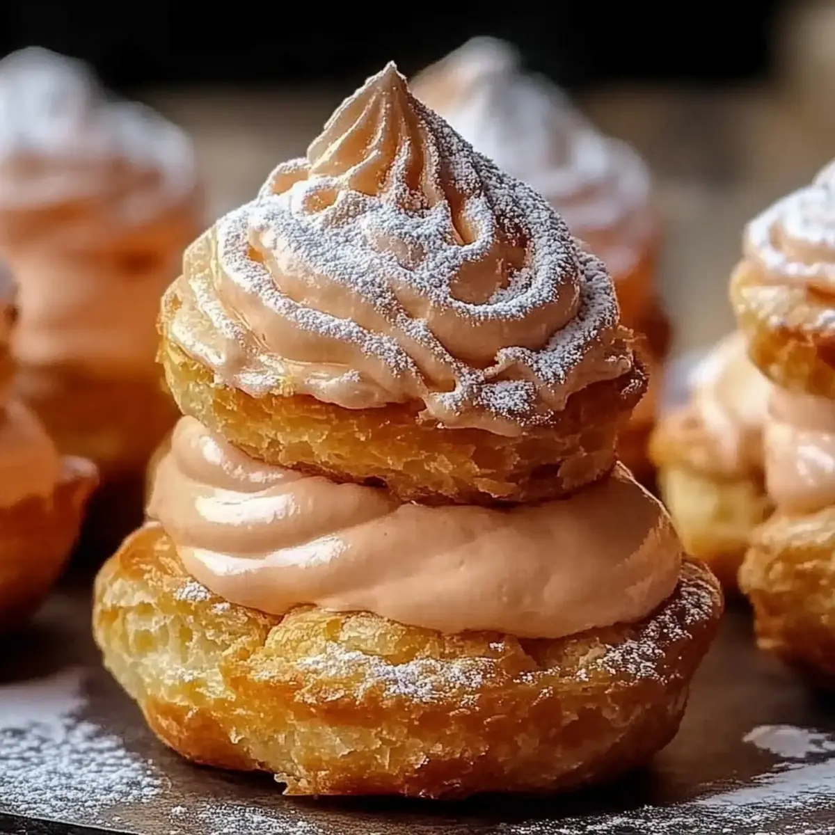 Crispy Coffee Cream Choux Puffs
