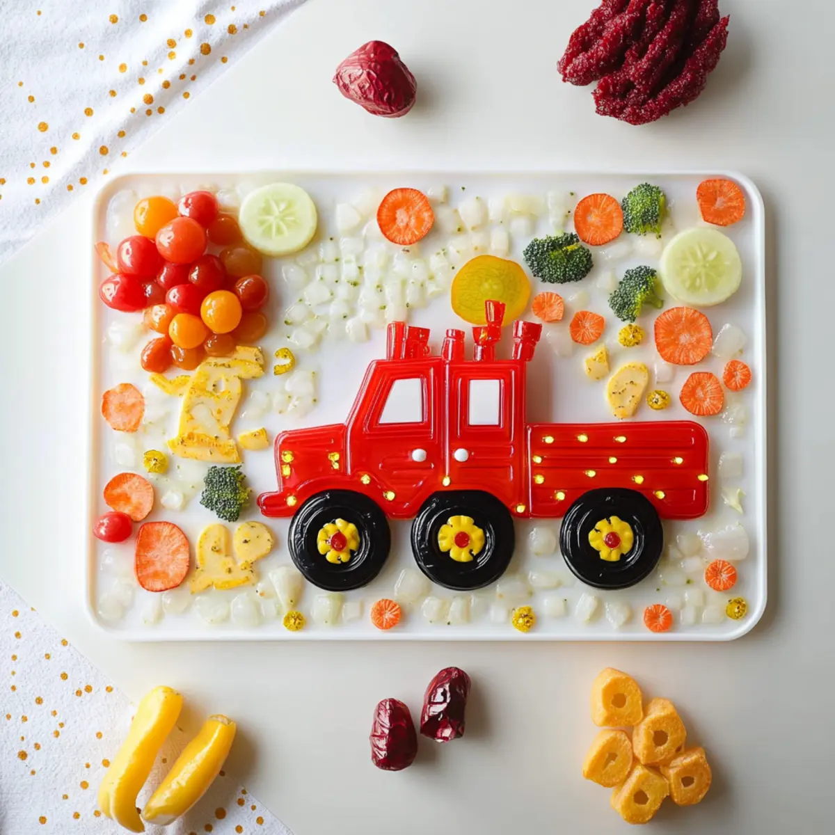 Fire Truck Vegetable Platter