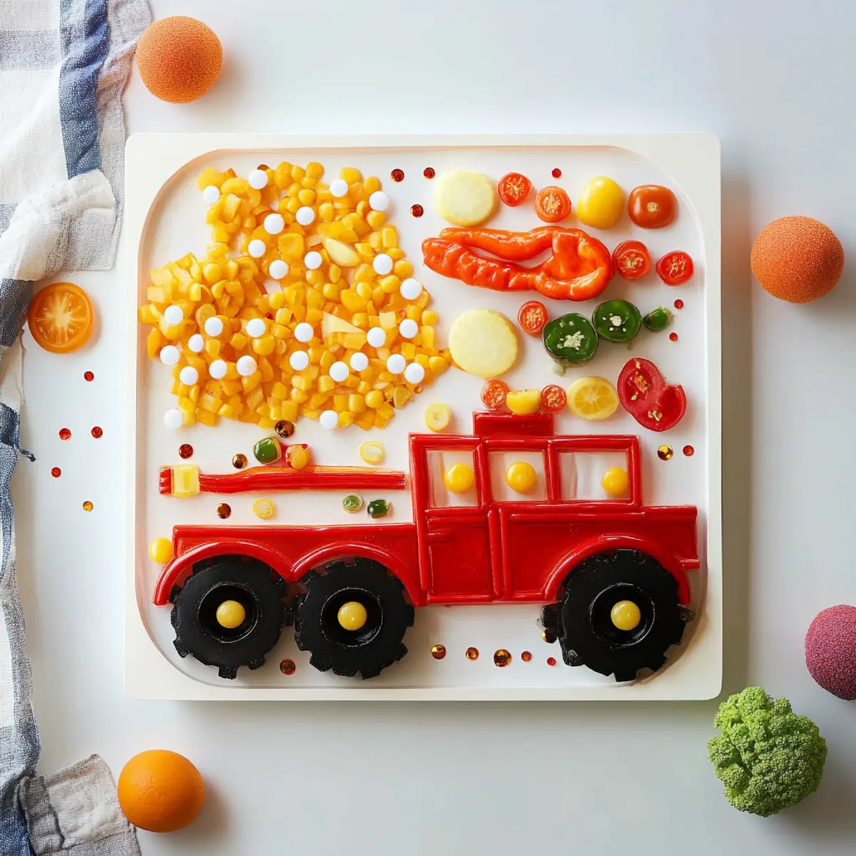Fire Truck Vegetable Platter