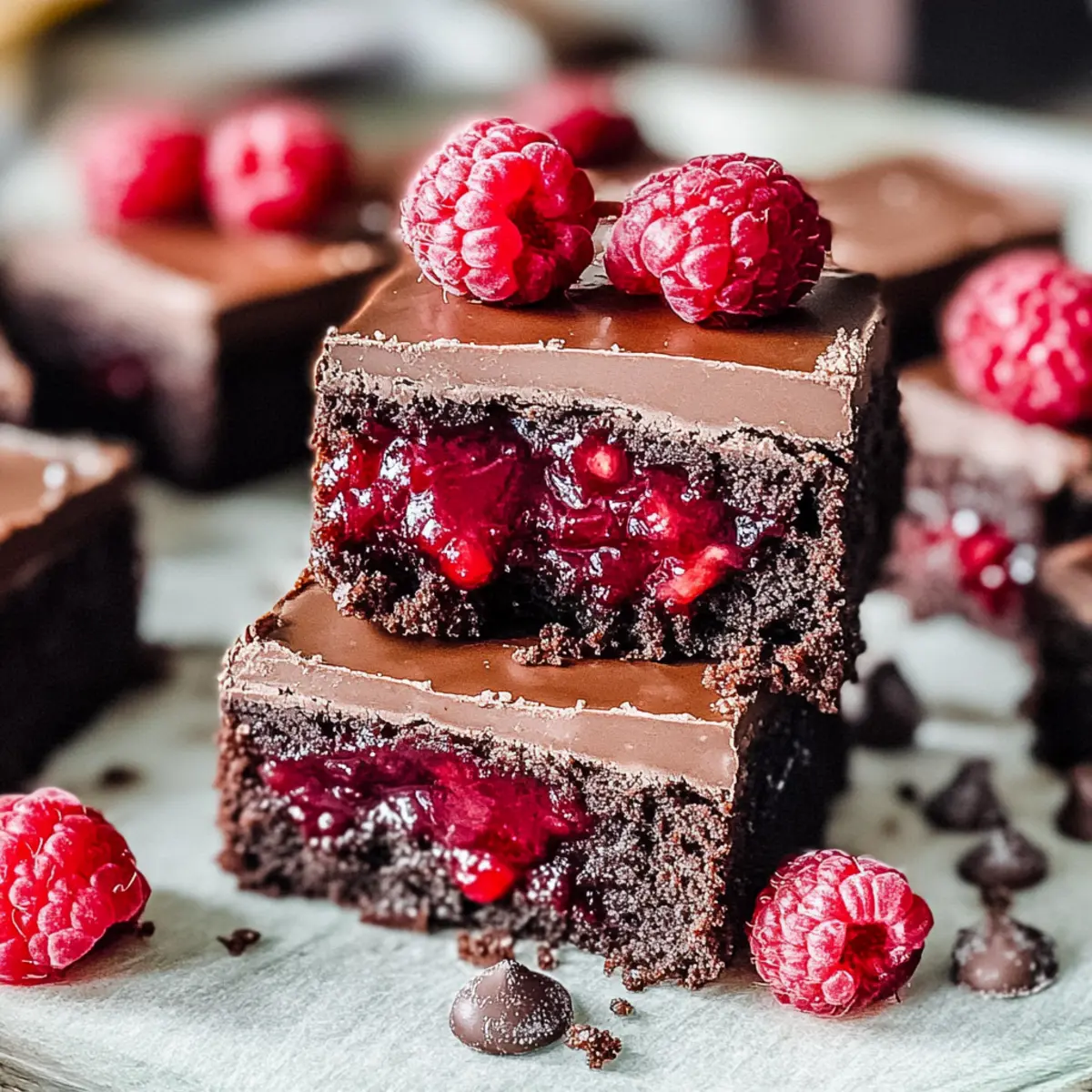 Holiday Raspberry Mocha No Bake Brownies