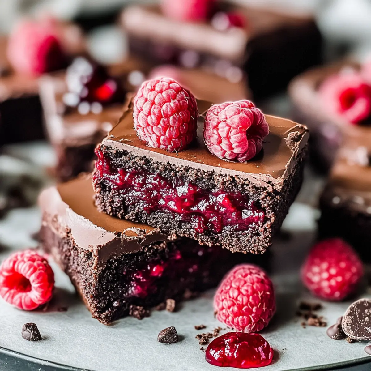 Holiday Raspberry Mocha No Bake Brownies