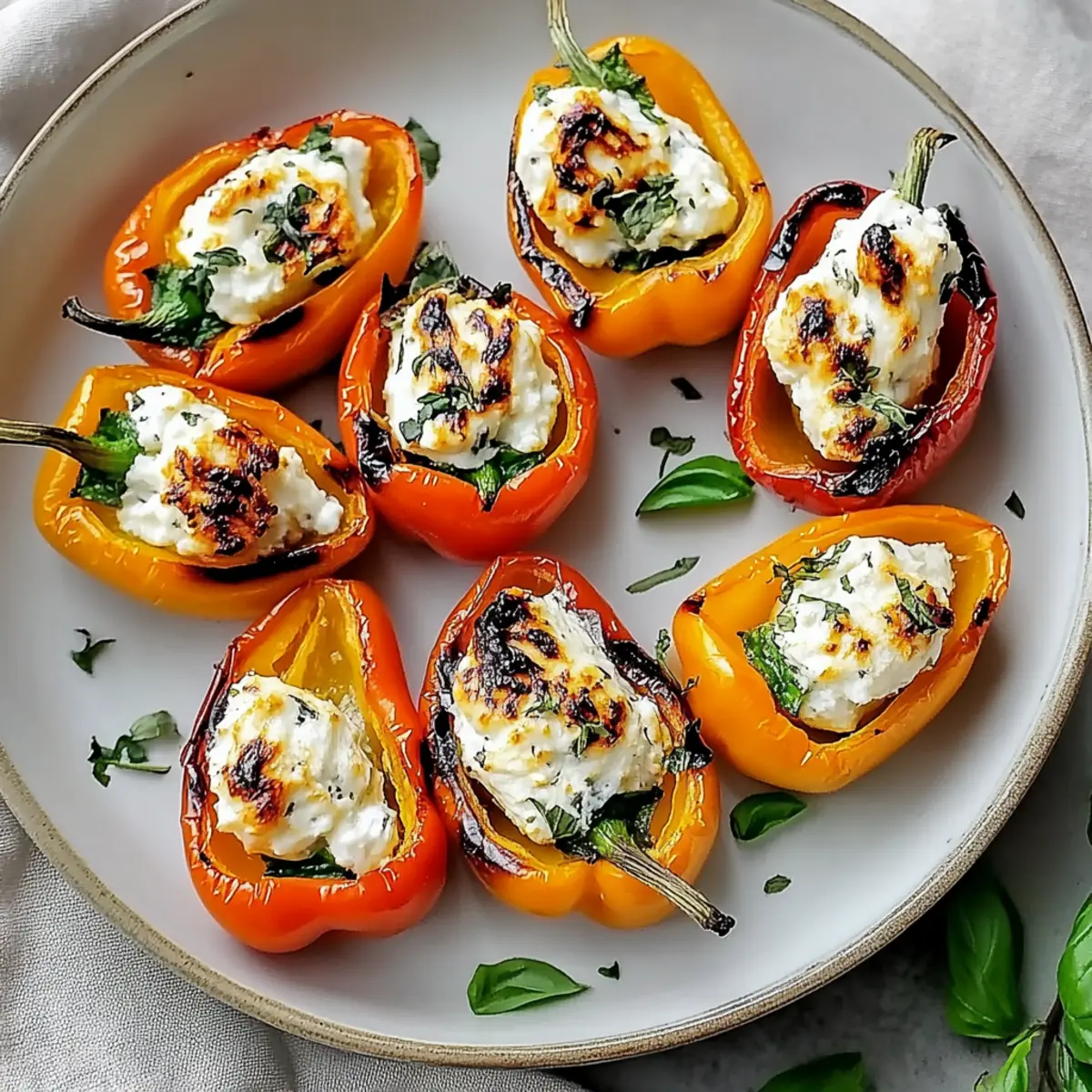 Stuffed Mini Peppers with Creamy Goat Cheese