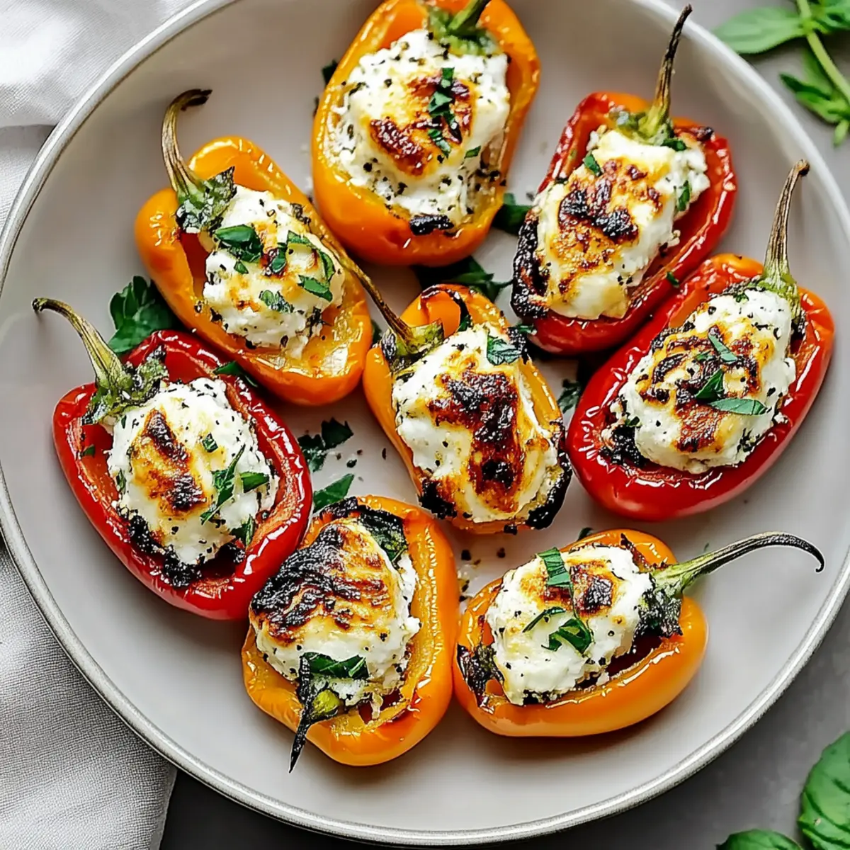 Stuffed Mini Peppers with Creamy Goat Cheese