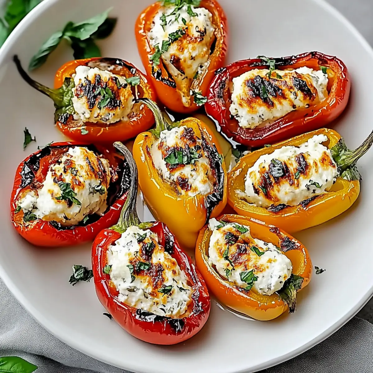 Stuffed Mini Peppers with Creamy Goat Cheese