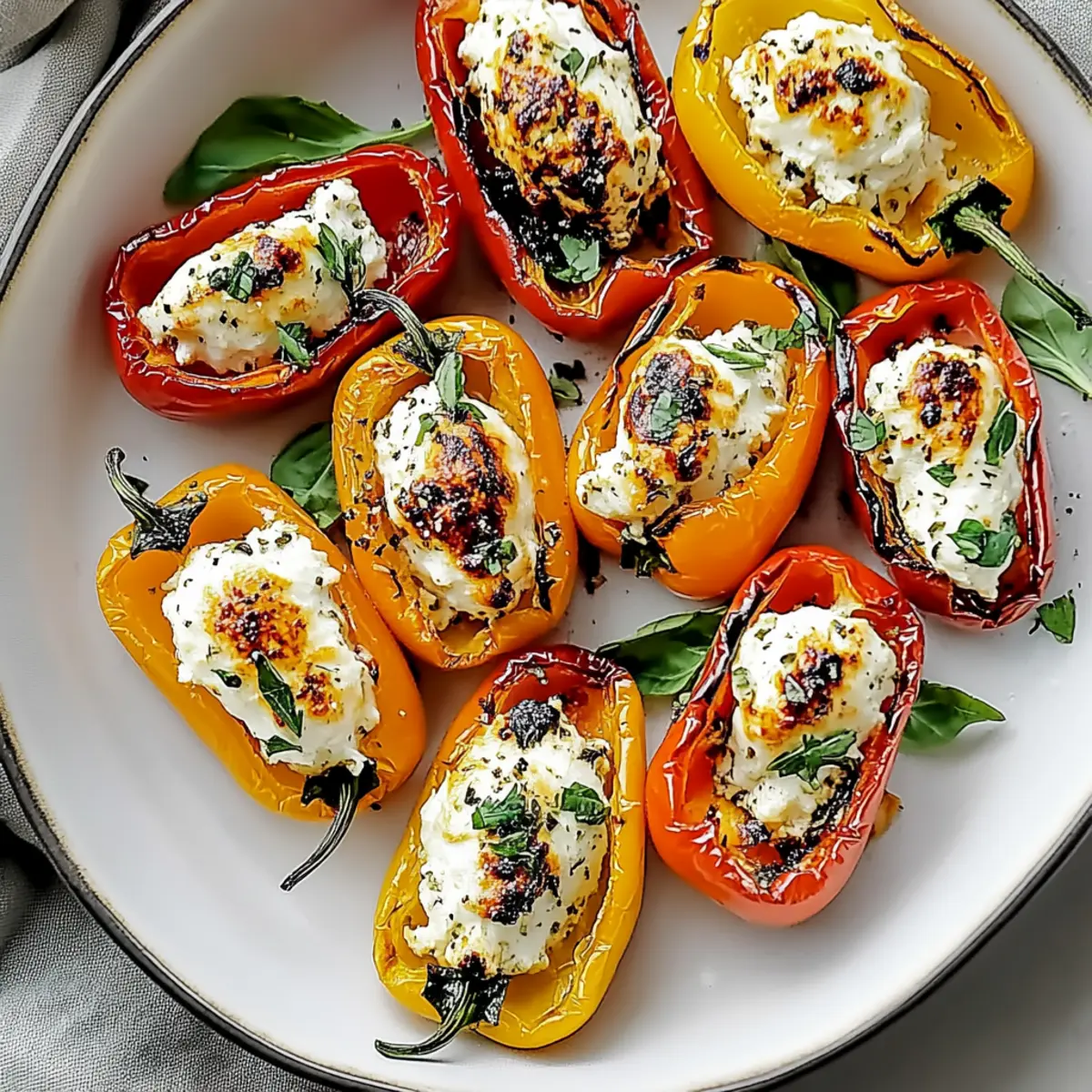 Stuffed Mini Peppers with Creamy Goat Cheese