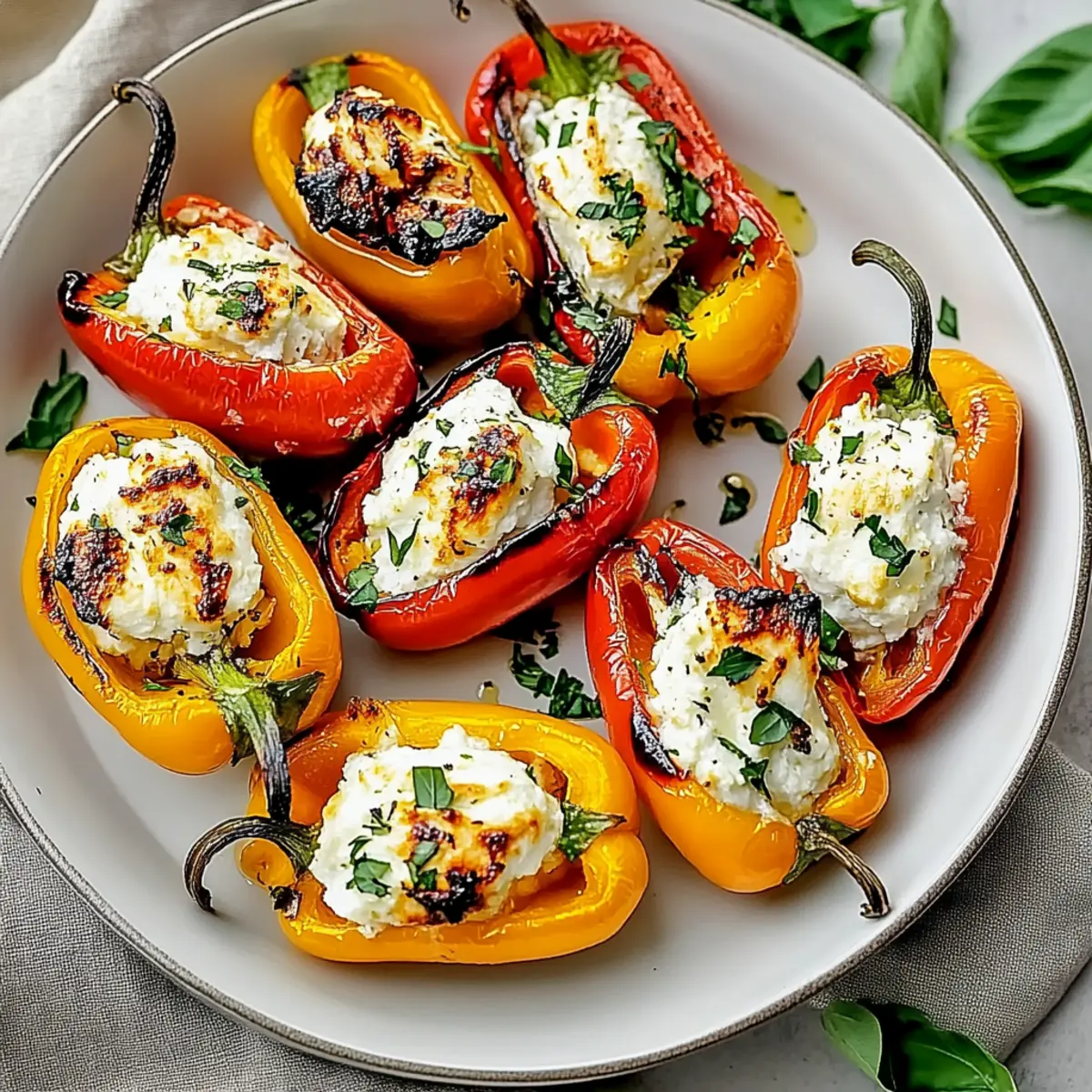 Stuffed Mini Peppers with Creamy Goat Cheese