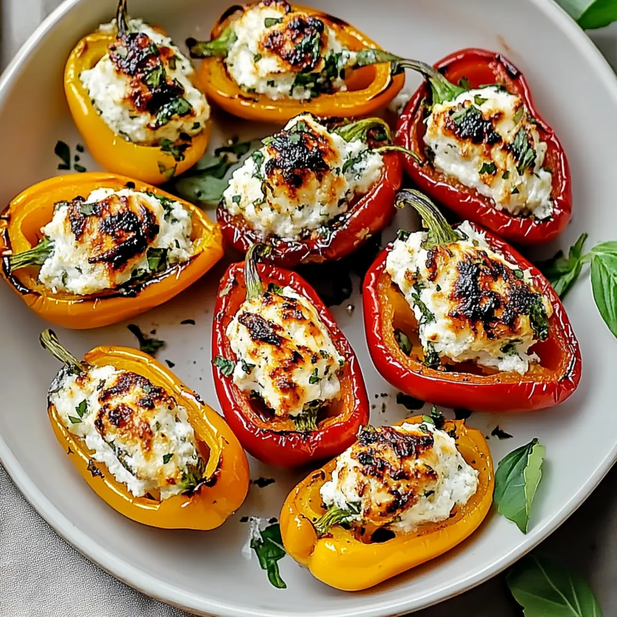 Stuffed Mini Peppers with Creamy Goat Cheese