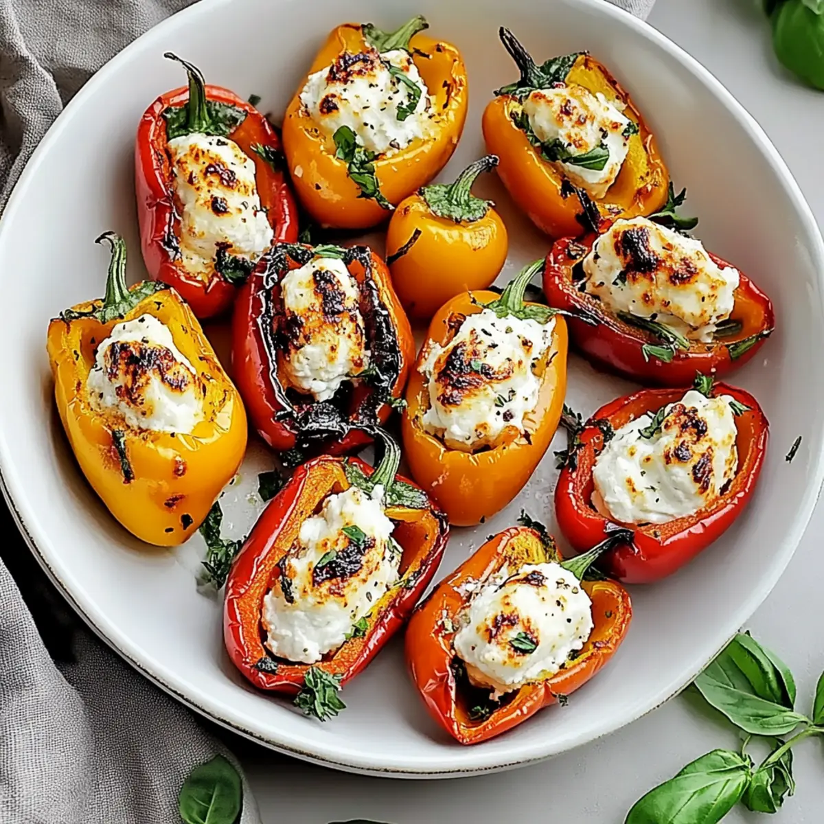 Stuffed Mini Peppers with Creamy Goat Cheese