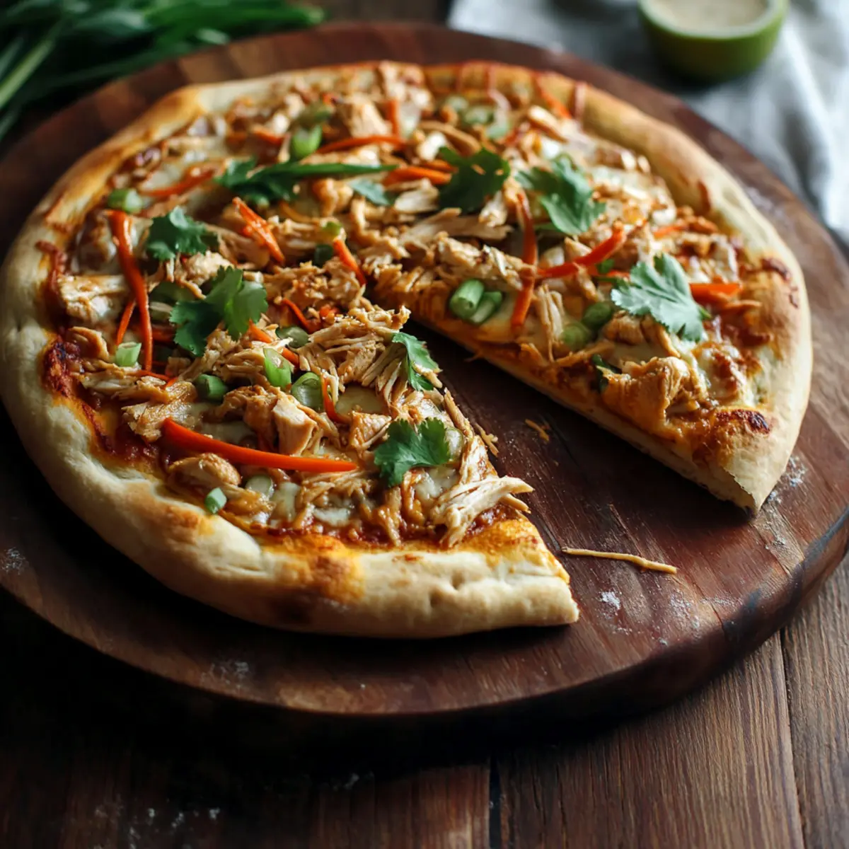 Thai Chicken Pizza with Peanut Sauce