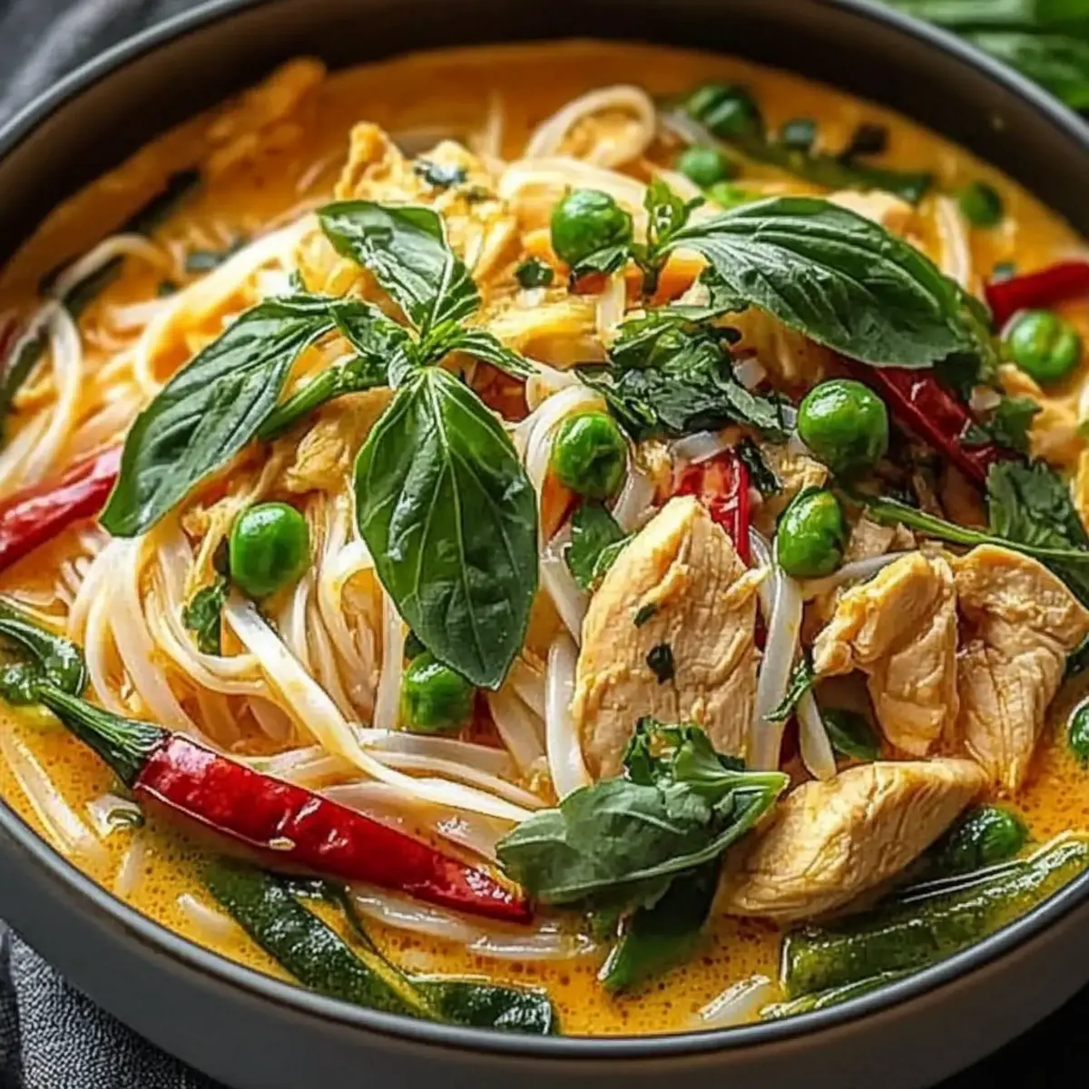 Thai Red Curry Noodles with Chicken