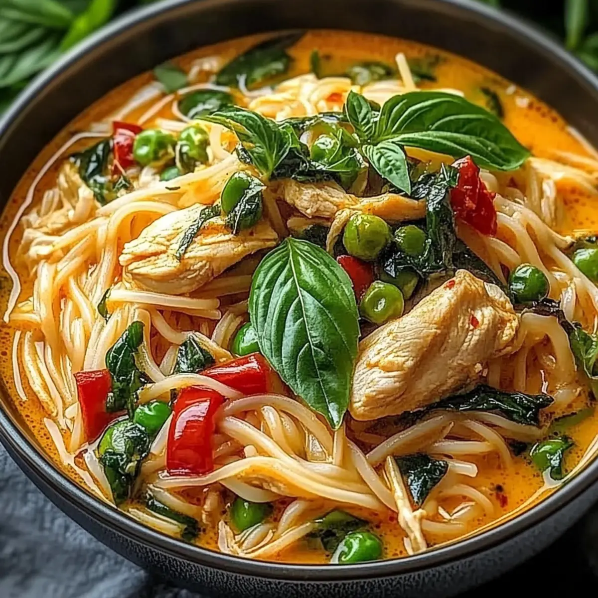 Thai Red Curry Noodles with Chicken