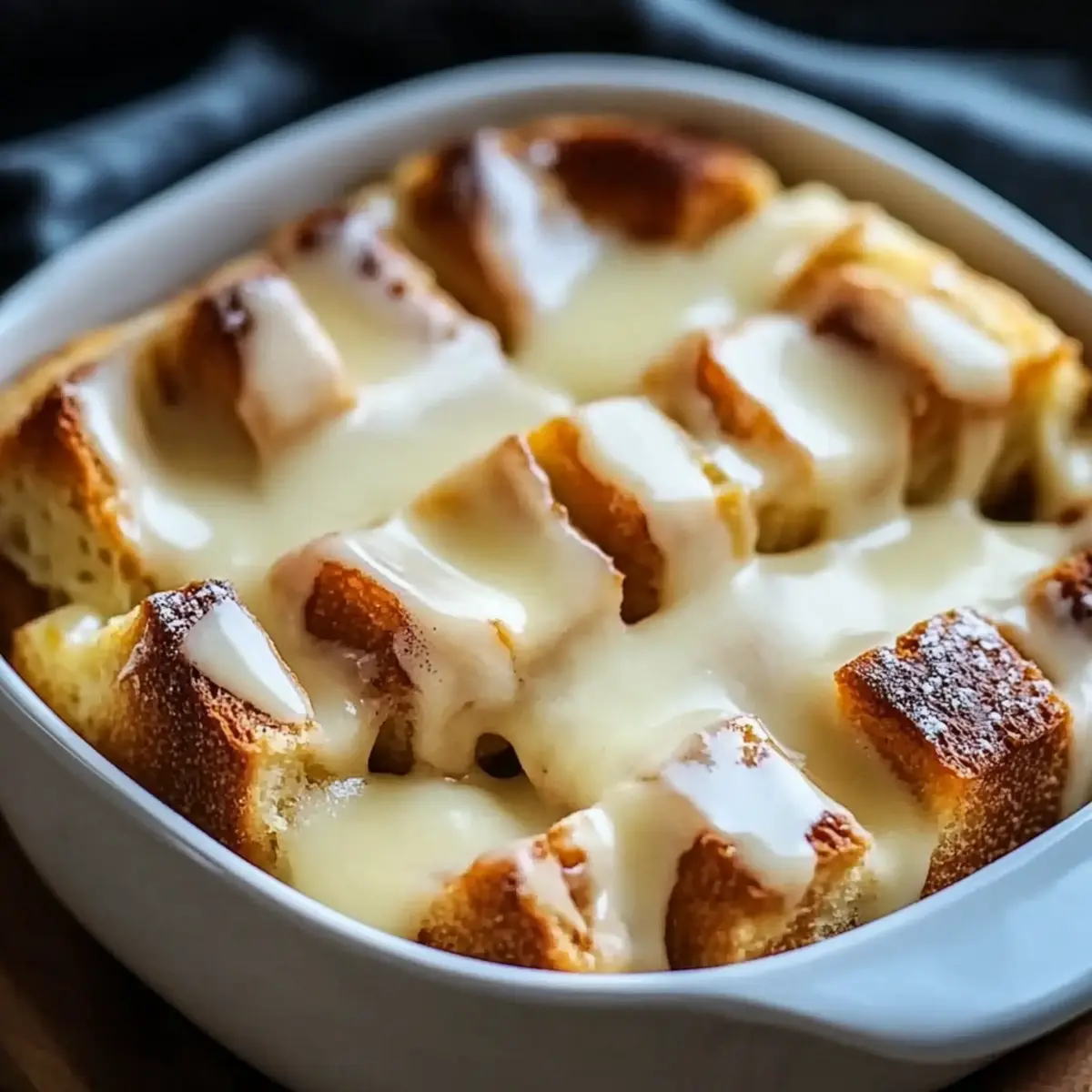 Bread Pudding With Warm Vanilla Sauce