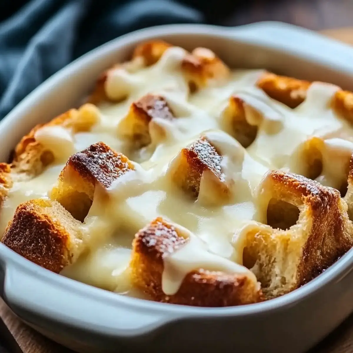 Bread Pudding With Warm Vanilla Sauce
