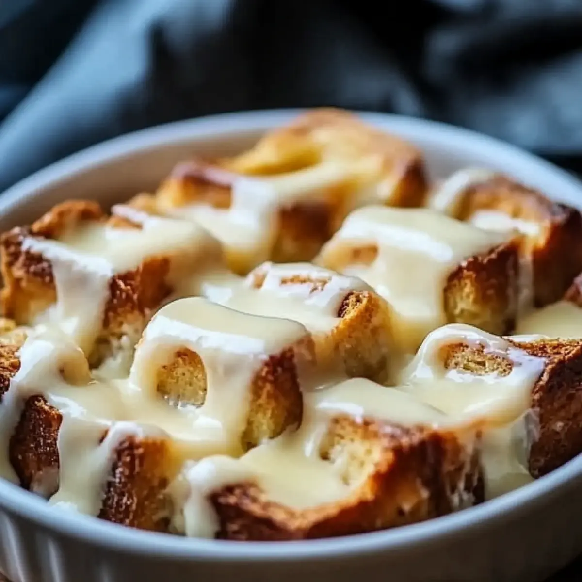 Bread Pudding With Warm Vanilla Sauce